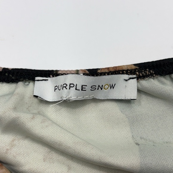 Purple Snow Floral Skort Romper Spaghetti Strap Mini - Picture 5 of 10